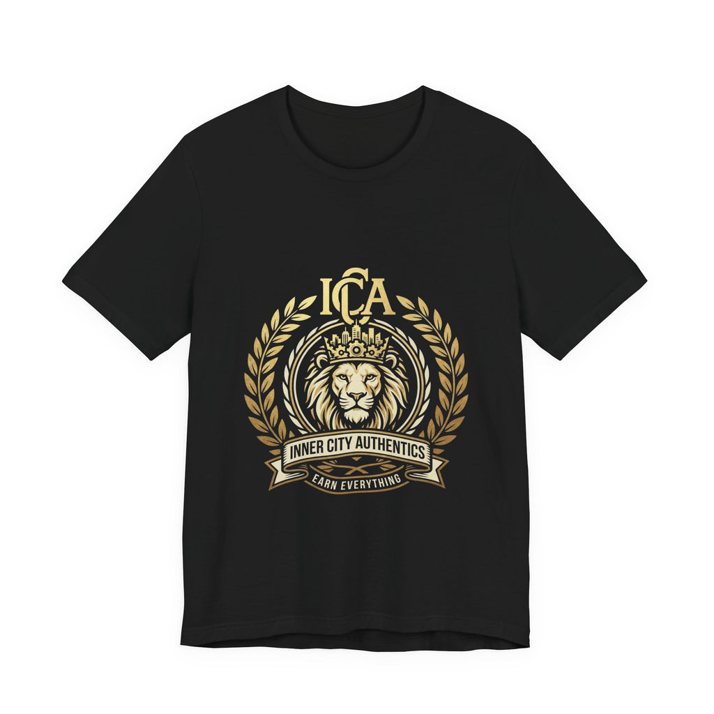 ICA Inner City Authentics Earn Everything Premium Black Tee