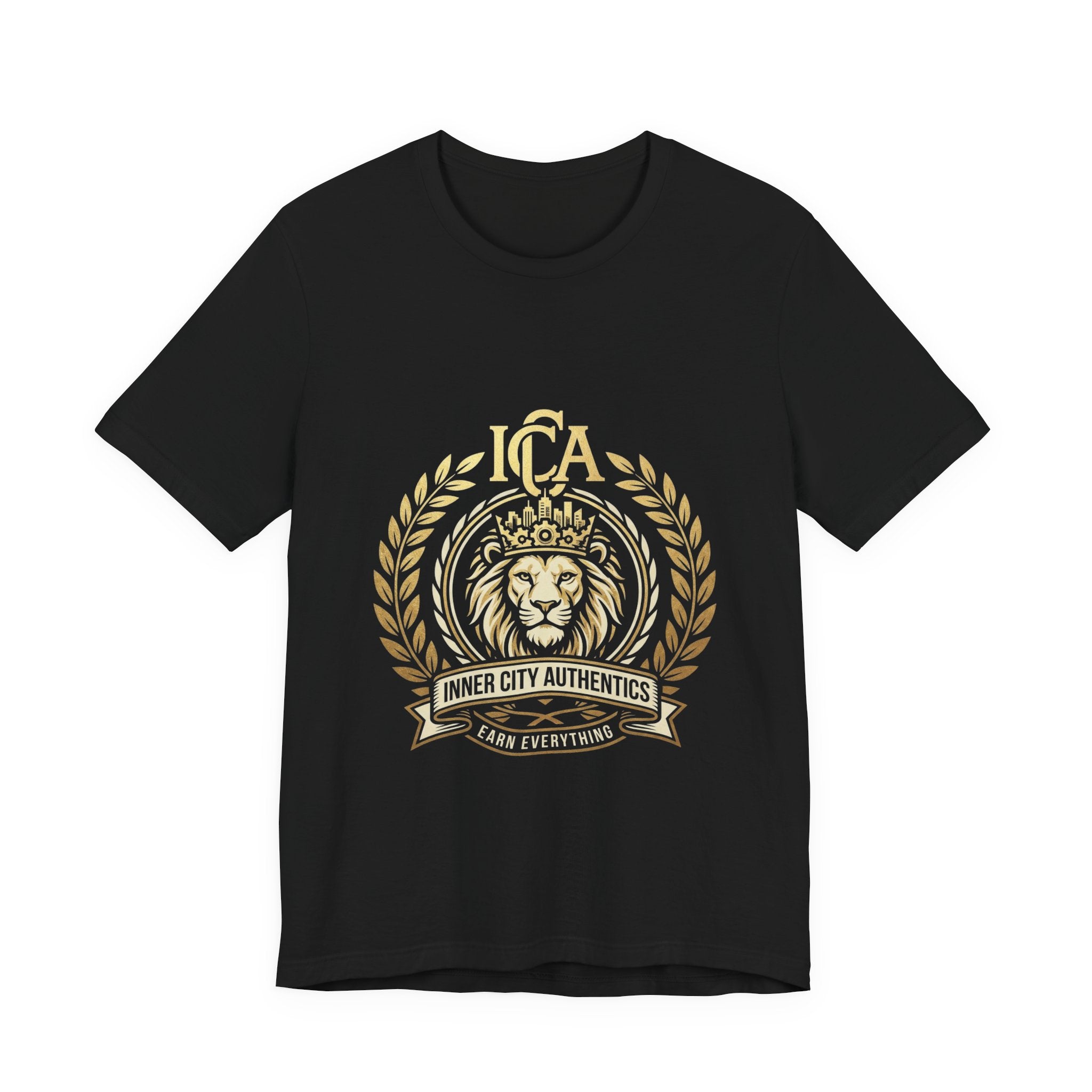 ICA Inner City Authentics Earn Everything Premium Black Tee