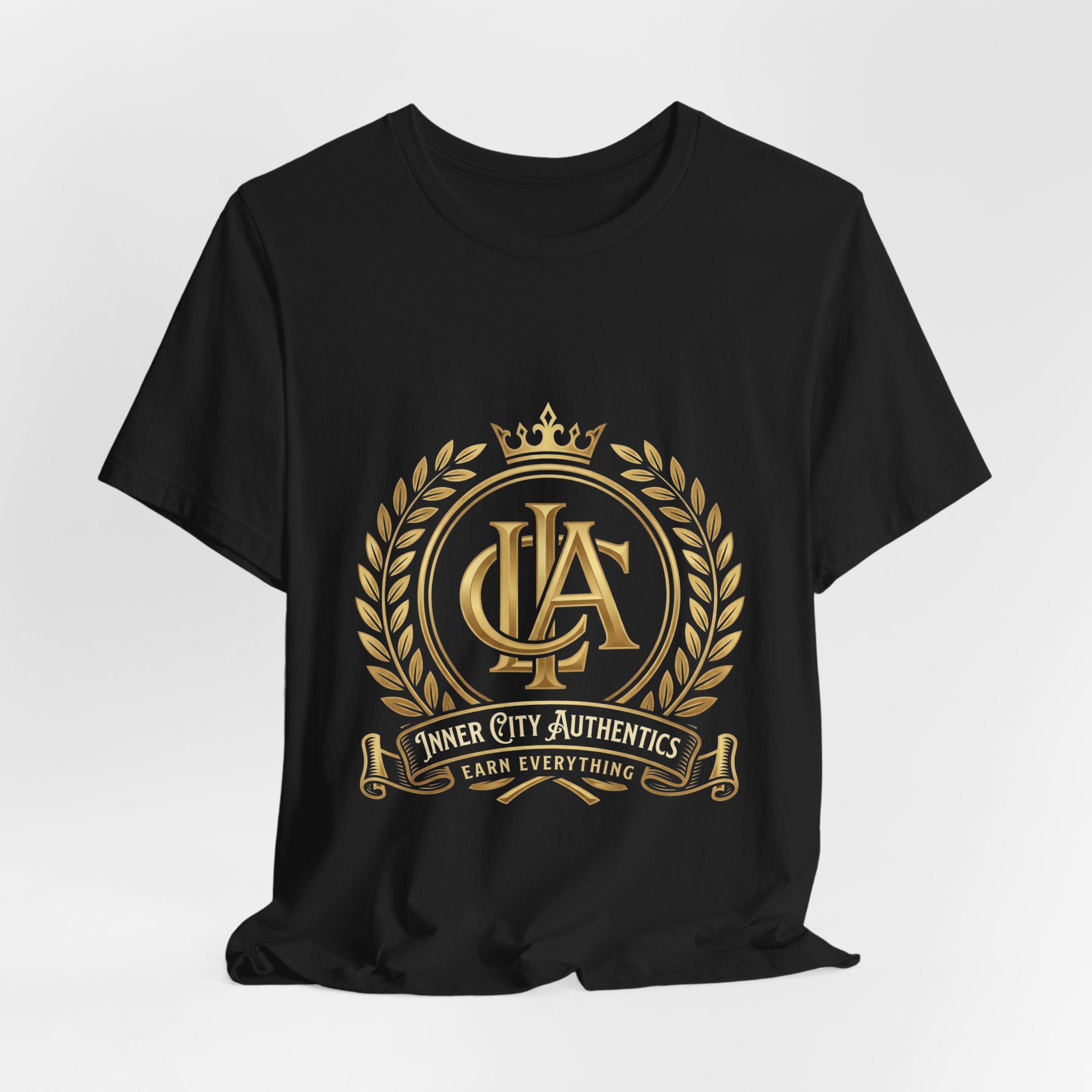 ICA Inner City Authentics Earn Everything Premium Black Tee