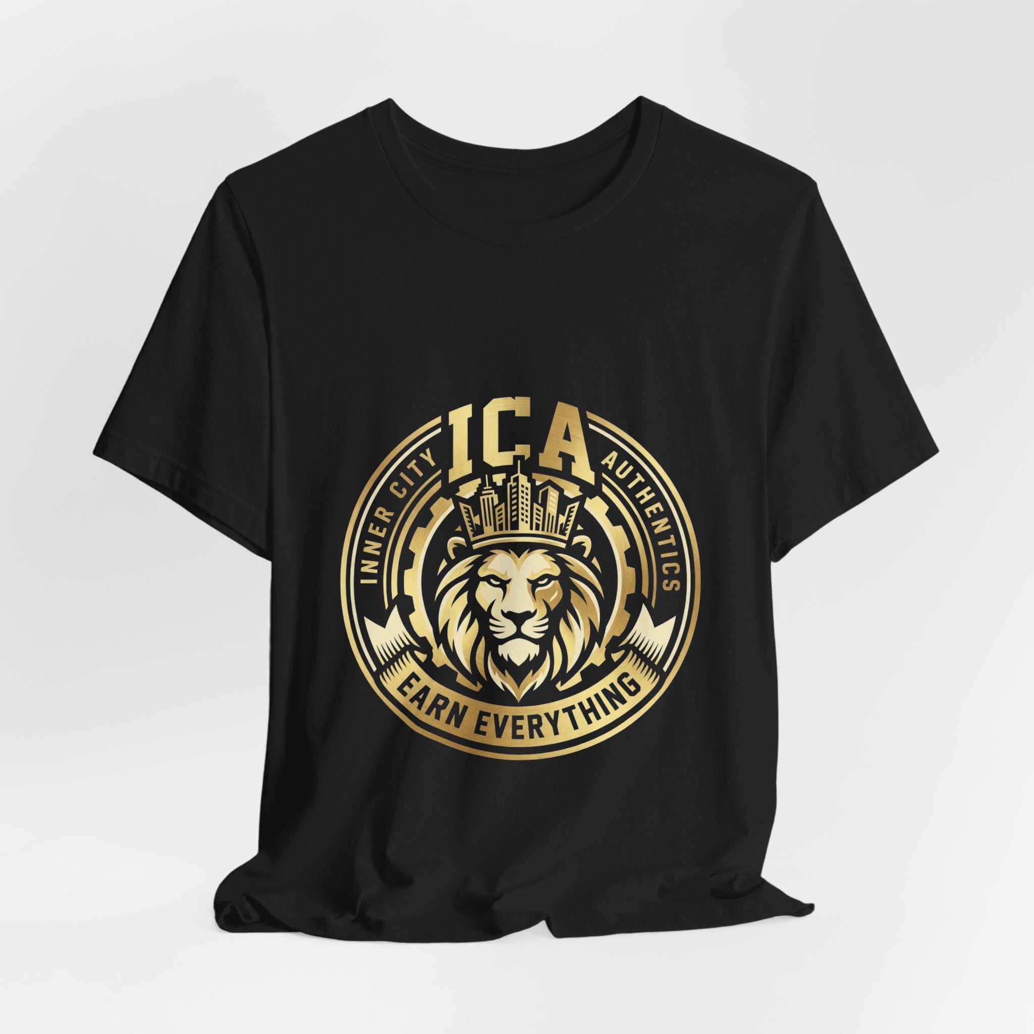 ICA Inner City Authentics Earn Everything Premium Black Tee